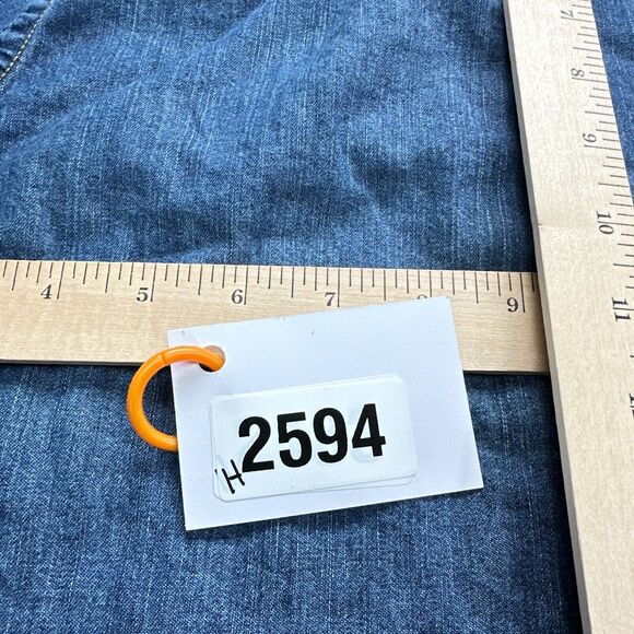 Hollister Denim Shirt‎ Mens Small Y2K Blue Western Cowboy Button Up - Picture 8 of 8